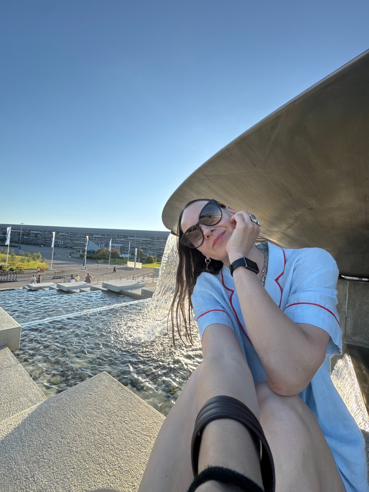 Sunny afternoon brings visitors to Sirius fountains and public spaces