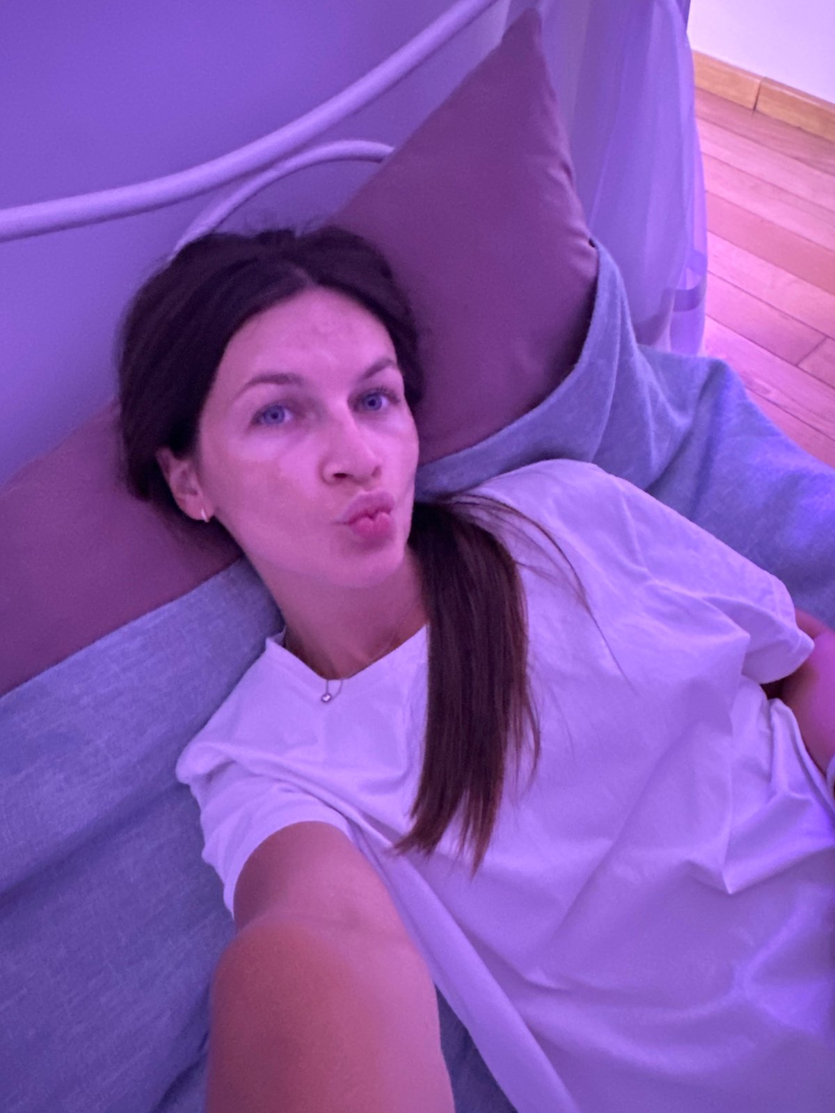 Selfie session across a bedroom and bathroom in Boreti