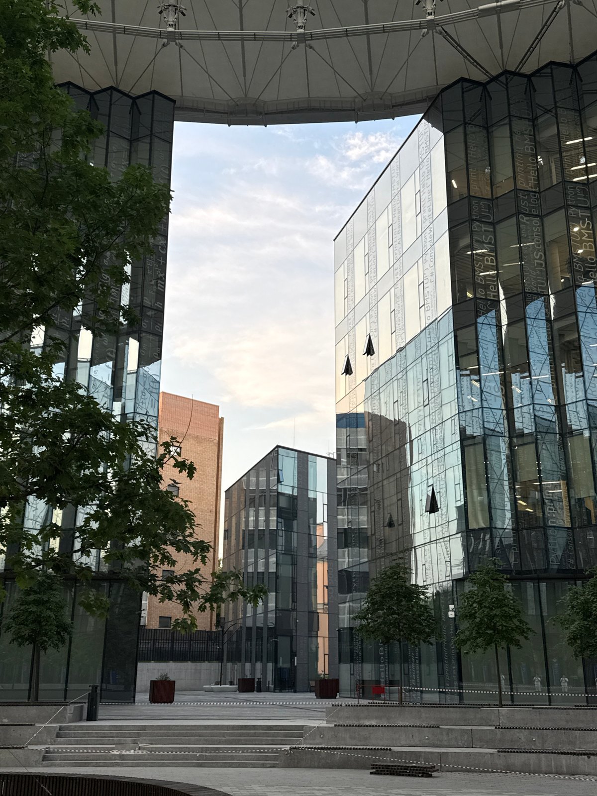 Moscow's modern architecture complexes documented in evening photography session