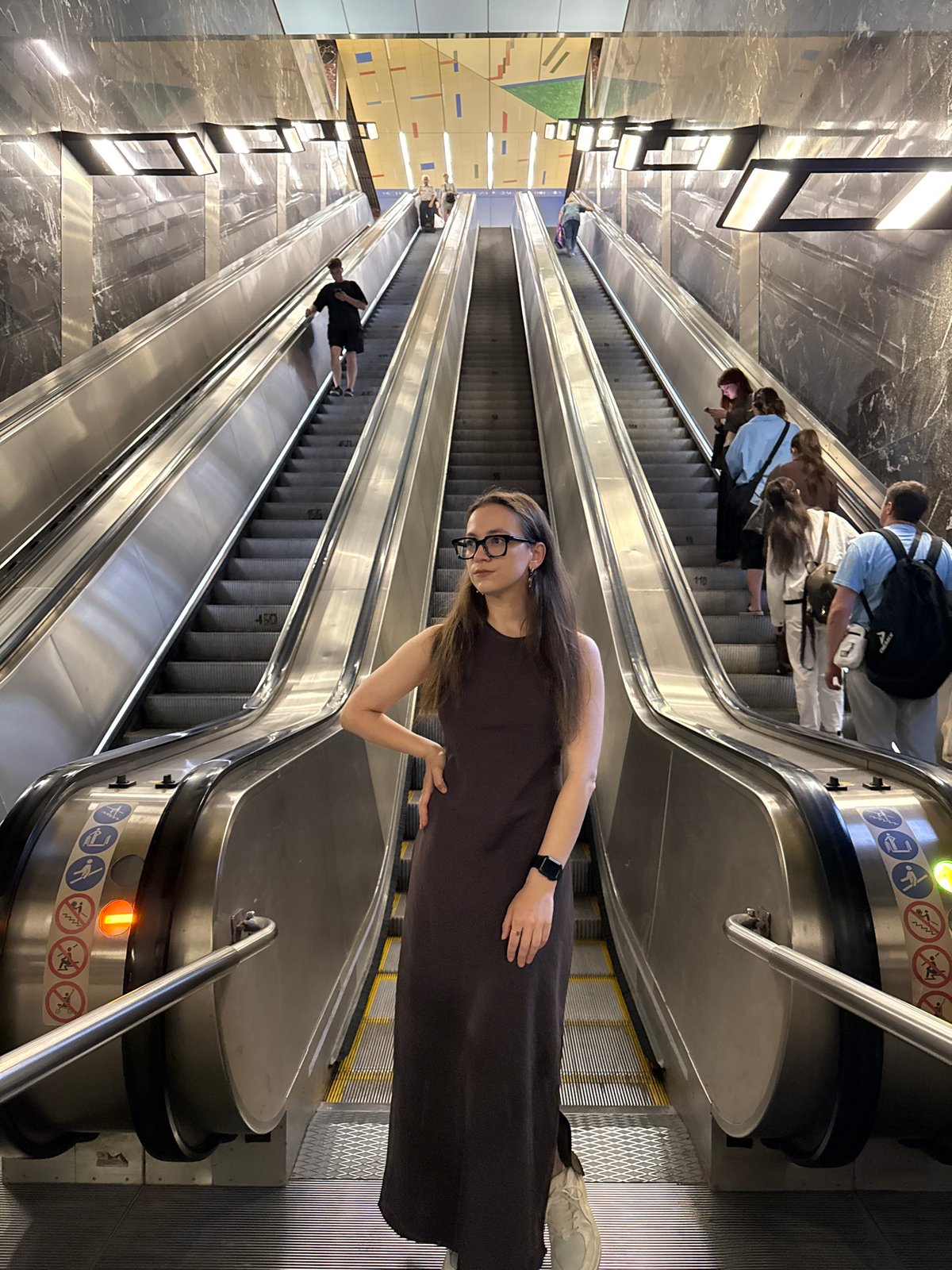 Morning commute captured at Moscow metro station