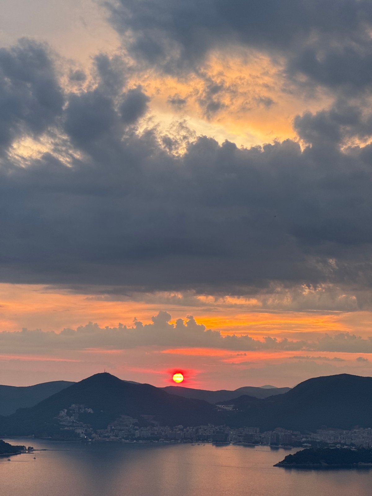 Summer evening leisure and sunset views at Sveti Stefan resort