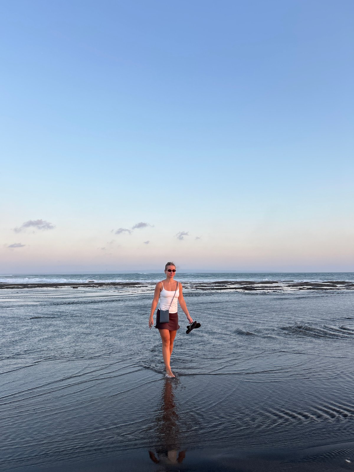 Quiet moments on Seminyak Beach at golden hour