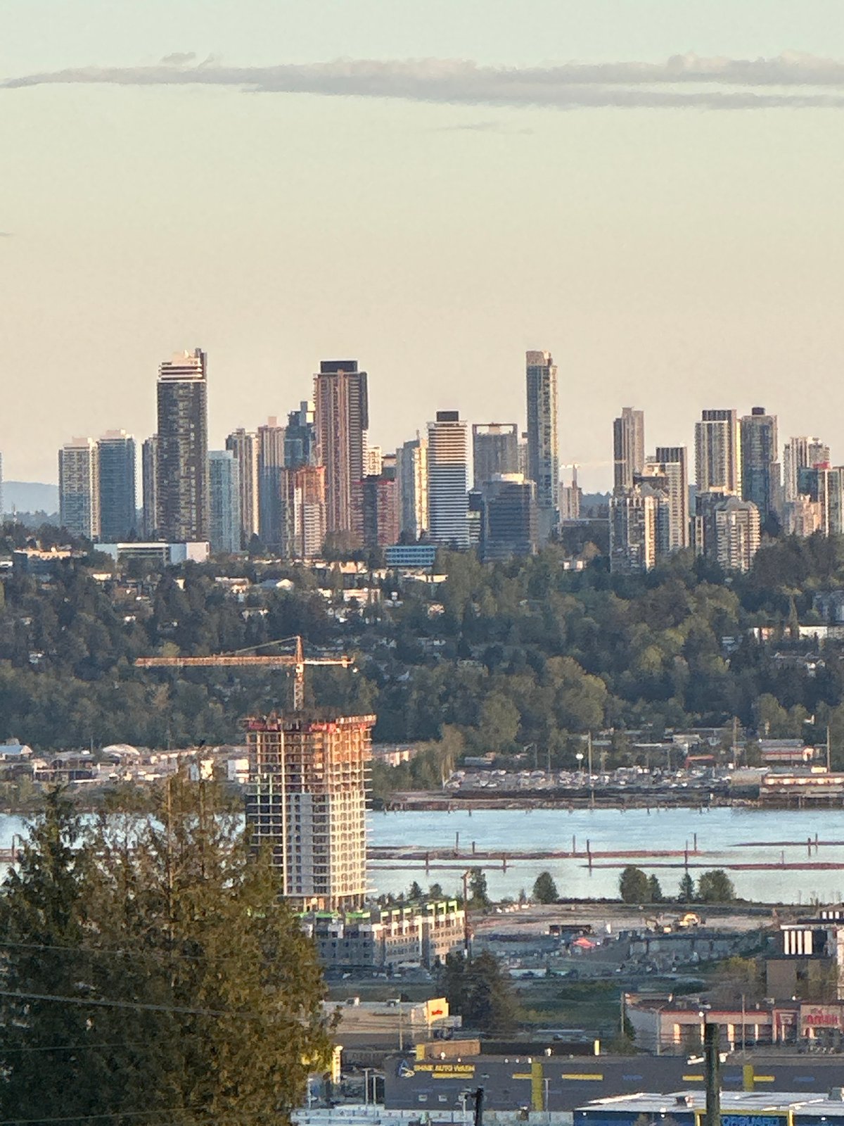 Heavy haze blankets Coquitlam skyline, Fraser River area