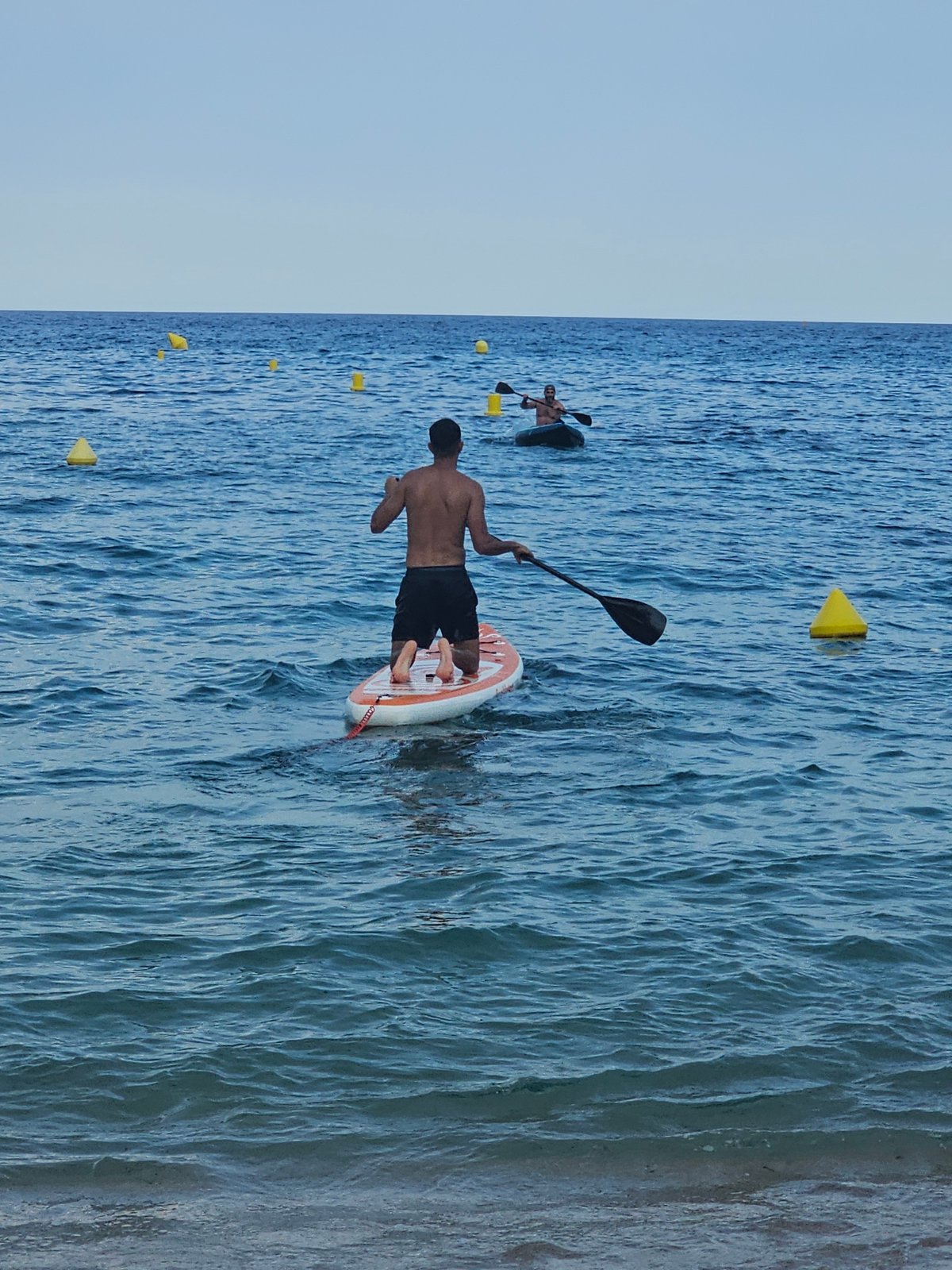 Busy summer afternoon on the beaches of Blanes