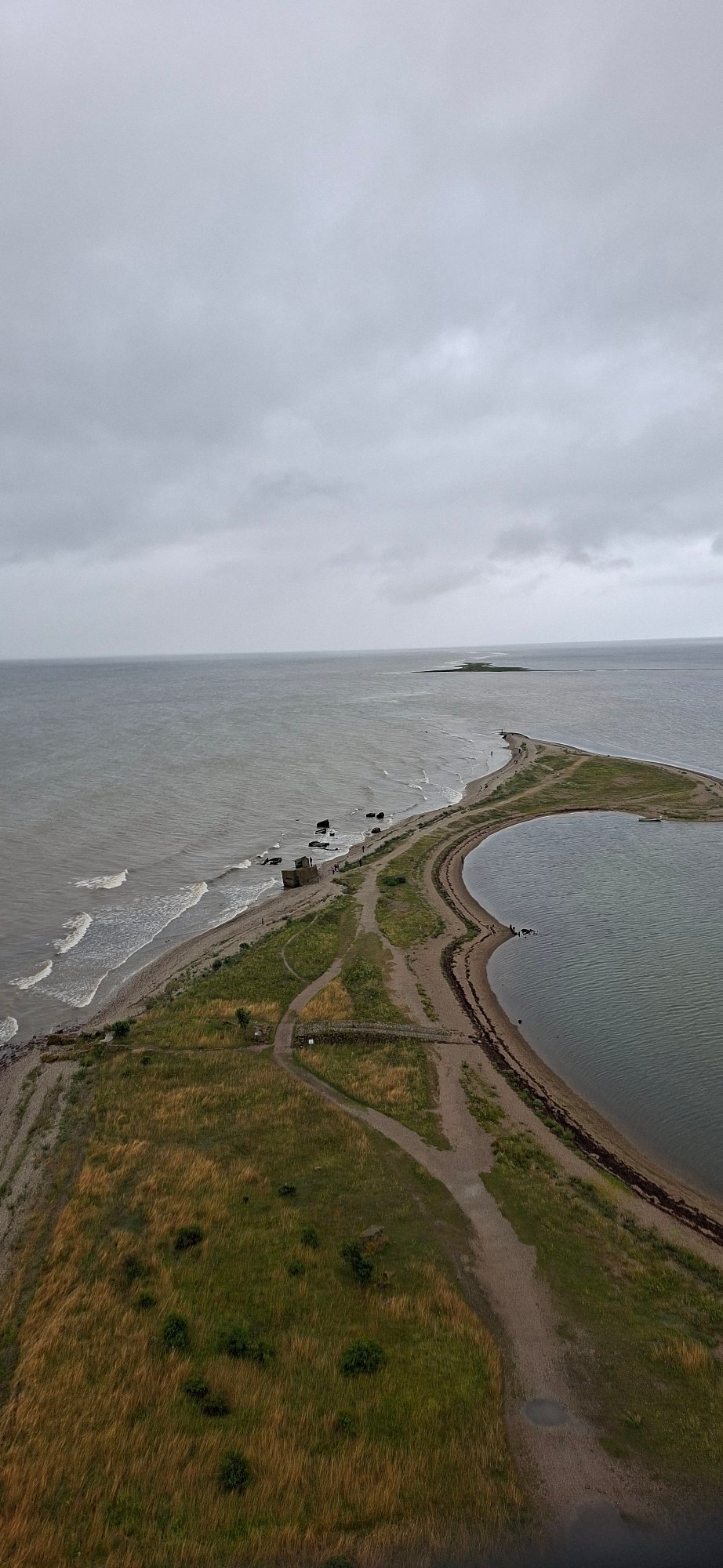 Sääre peninsula: lighthouse, labyrinth, and coastline from above