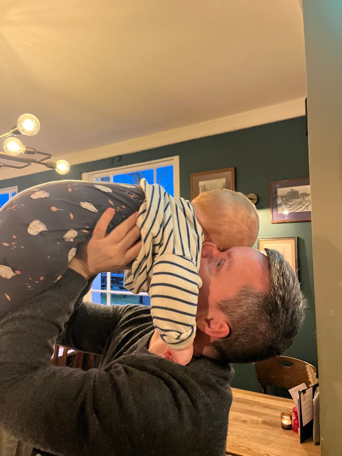 Man shares quiet pub meal with baby in Bristol