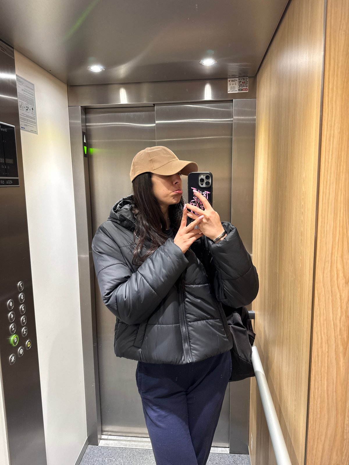 Person takes elevator selfies in Sofia building