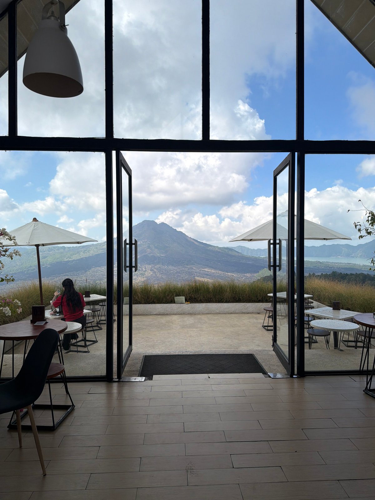 Cafe with a volcano view in Kintamani, Bali