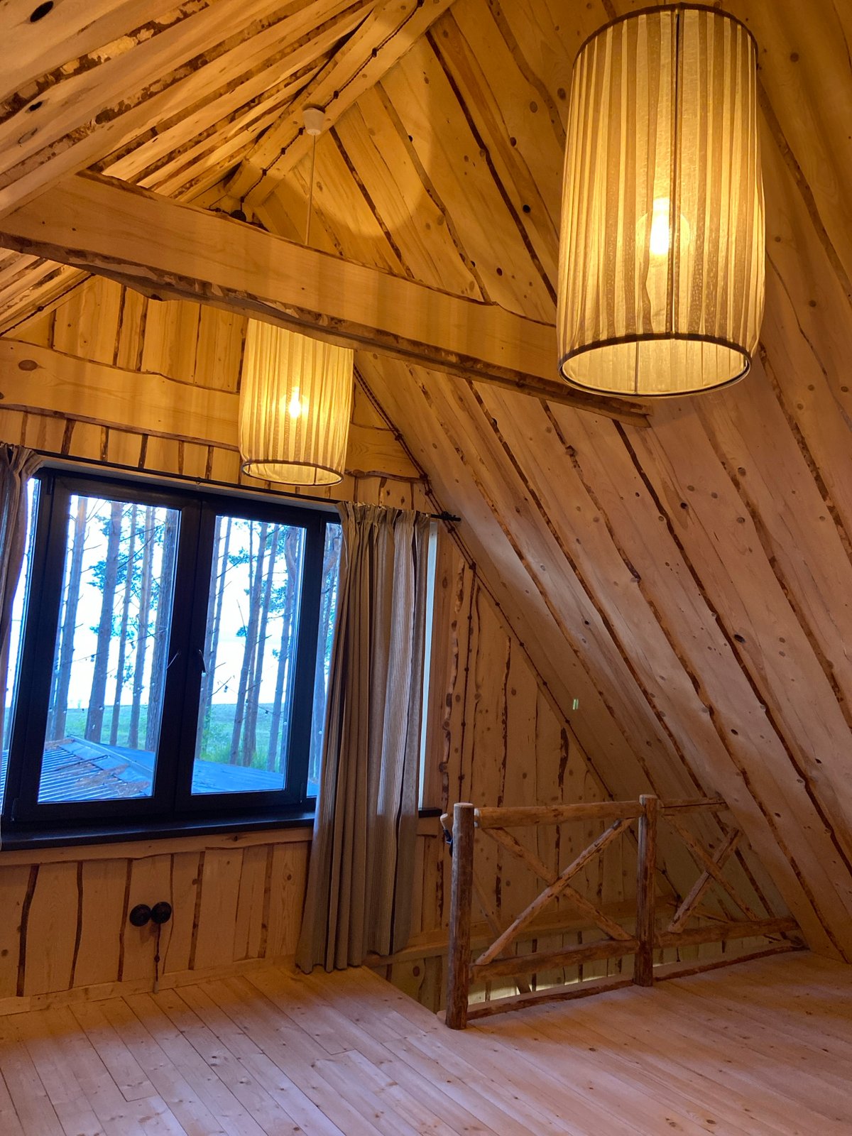 Traditional wooden house tour in Russian pine forest
