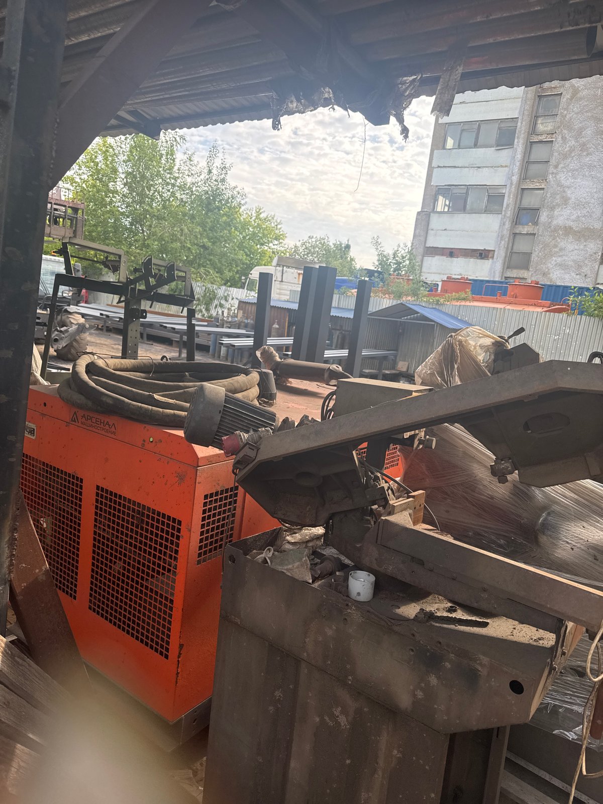 Inside a busy metal fabrication yard in Khimki, Russia