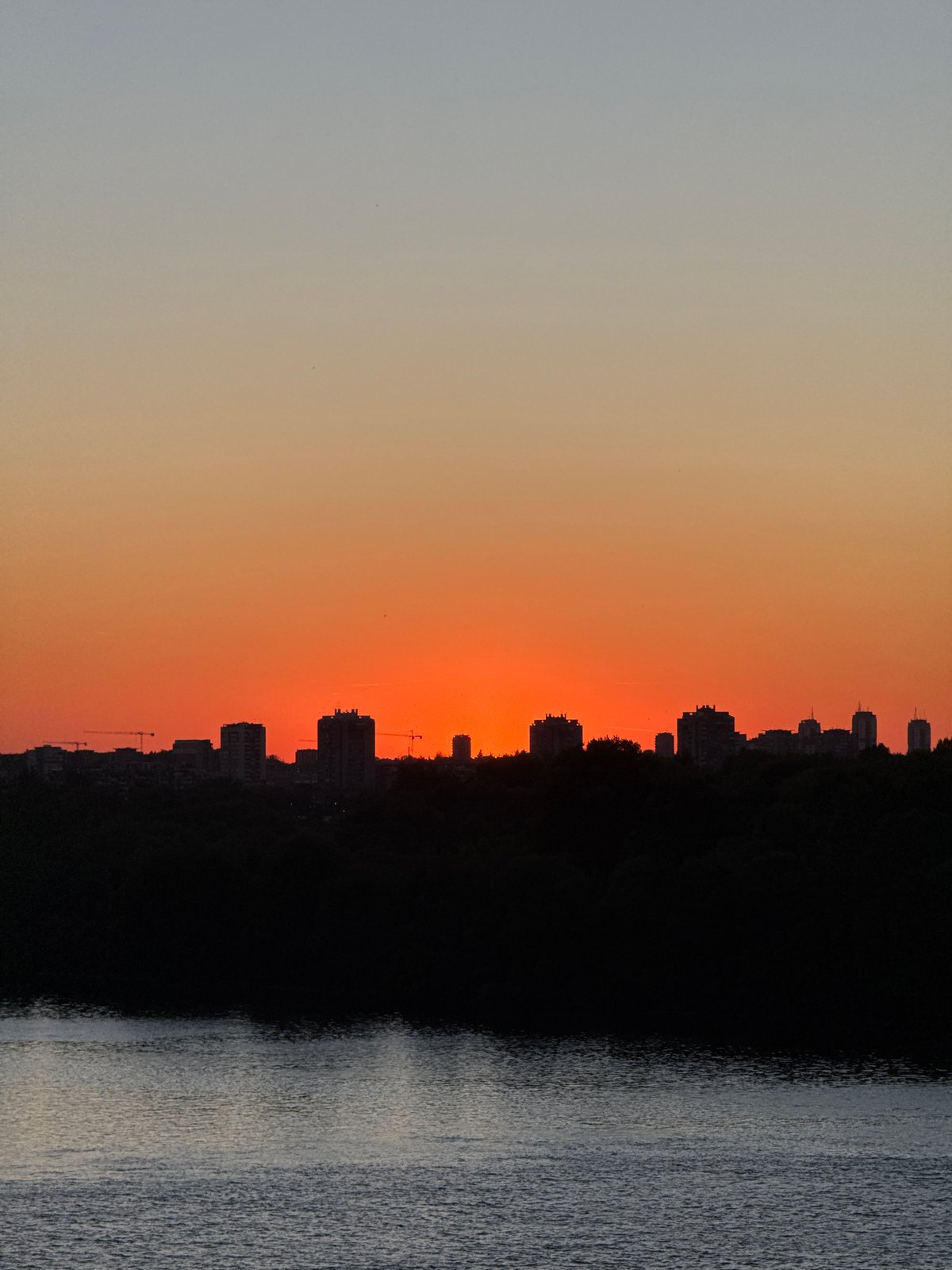 Sunset observed over Belgrade cityscape on April 26