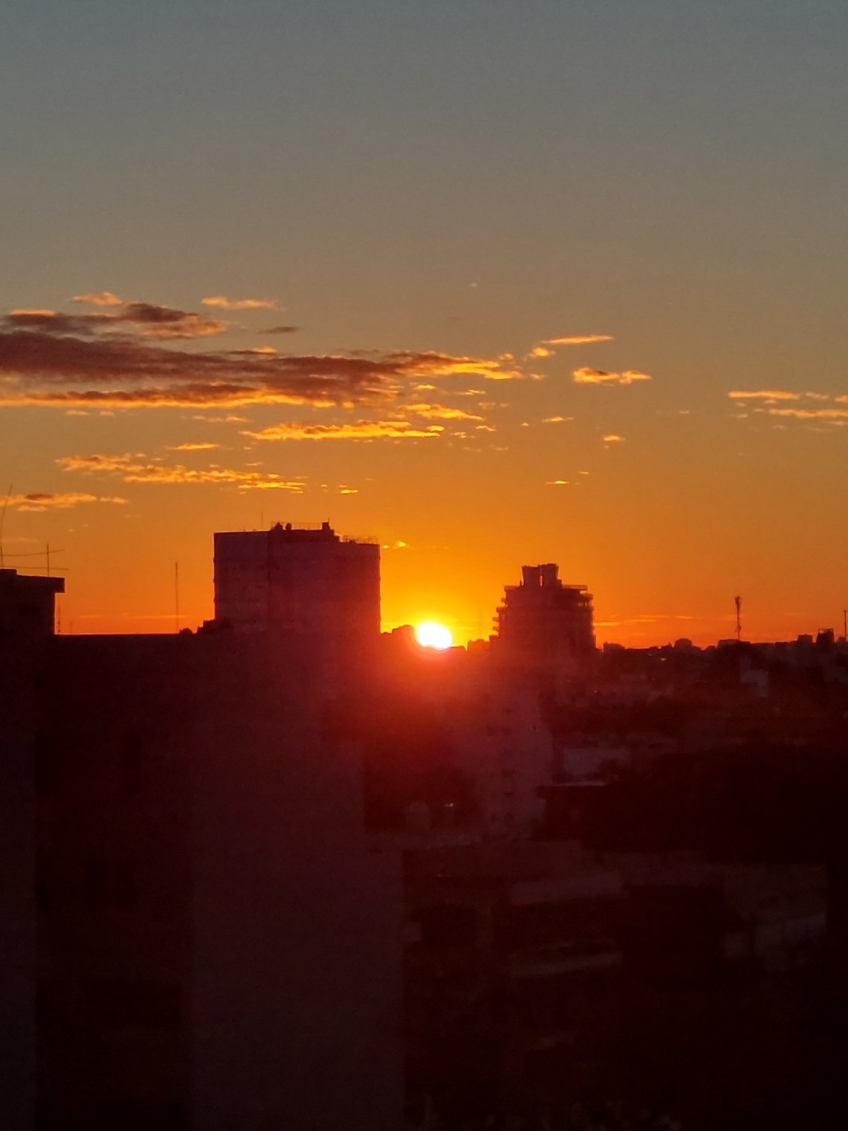 Sunset observed over Buenos Aires skyline Friday evening