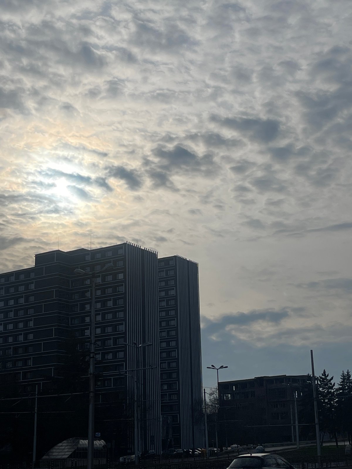 Modern high-rise building photographed in Sofia urban scene