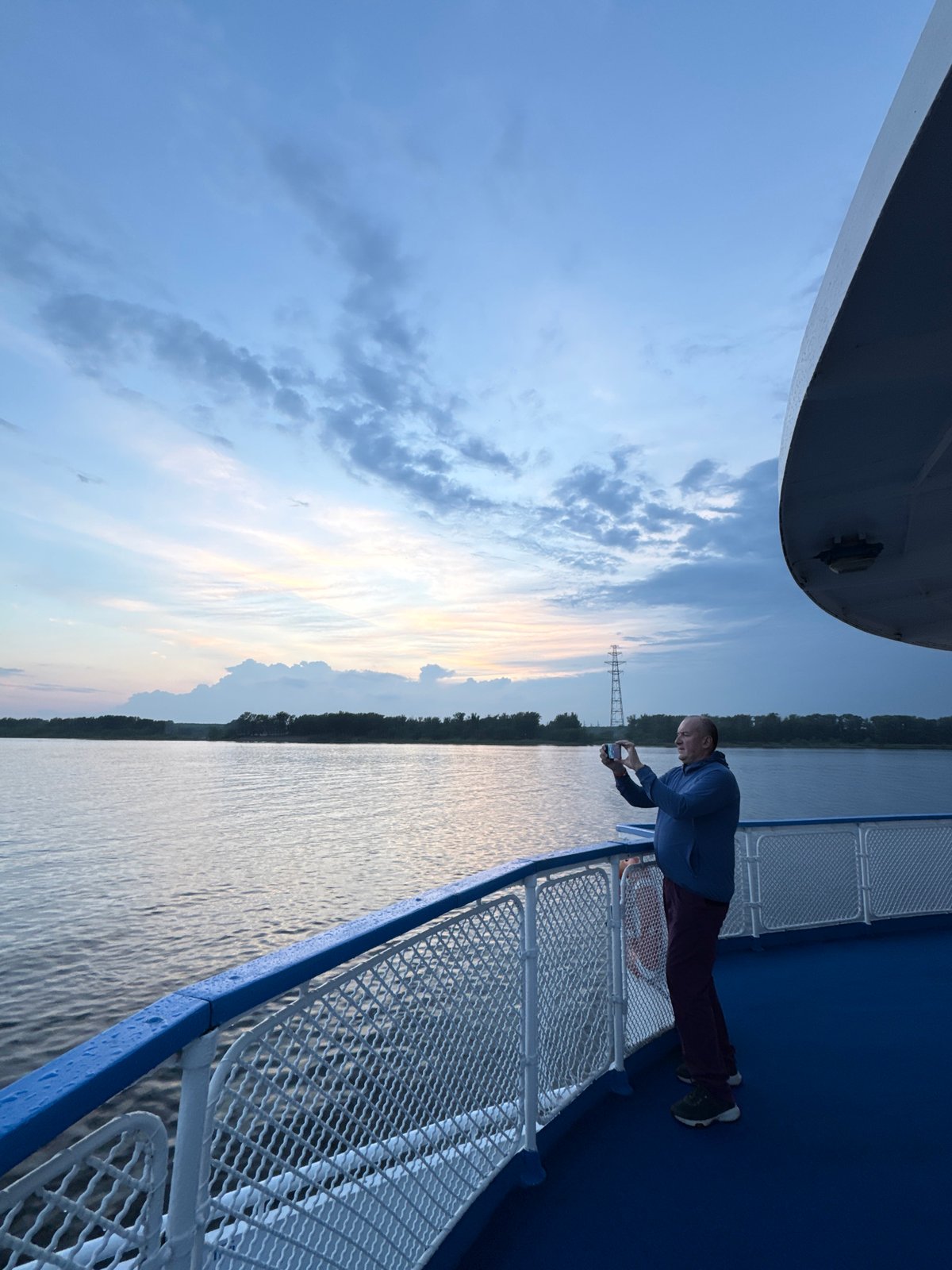 Evening river cruise near Chaikovsky, Russia