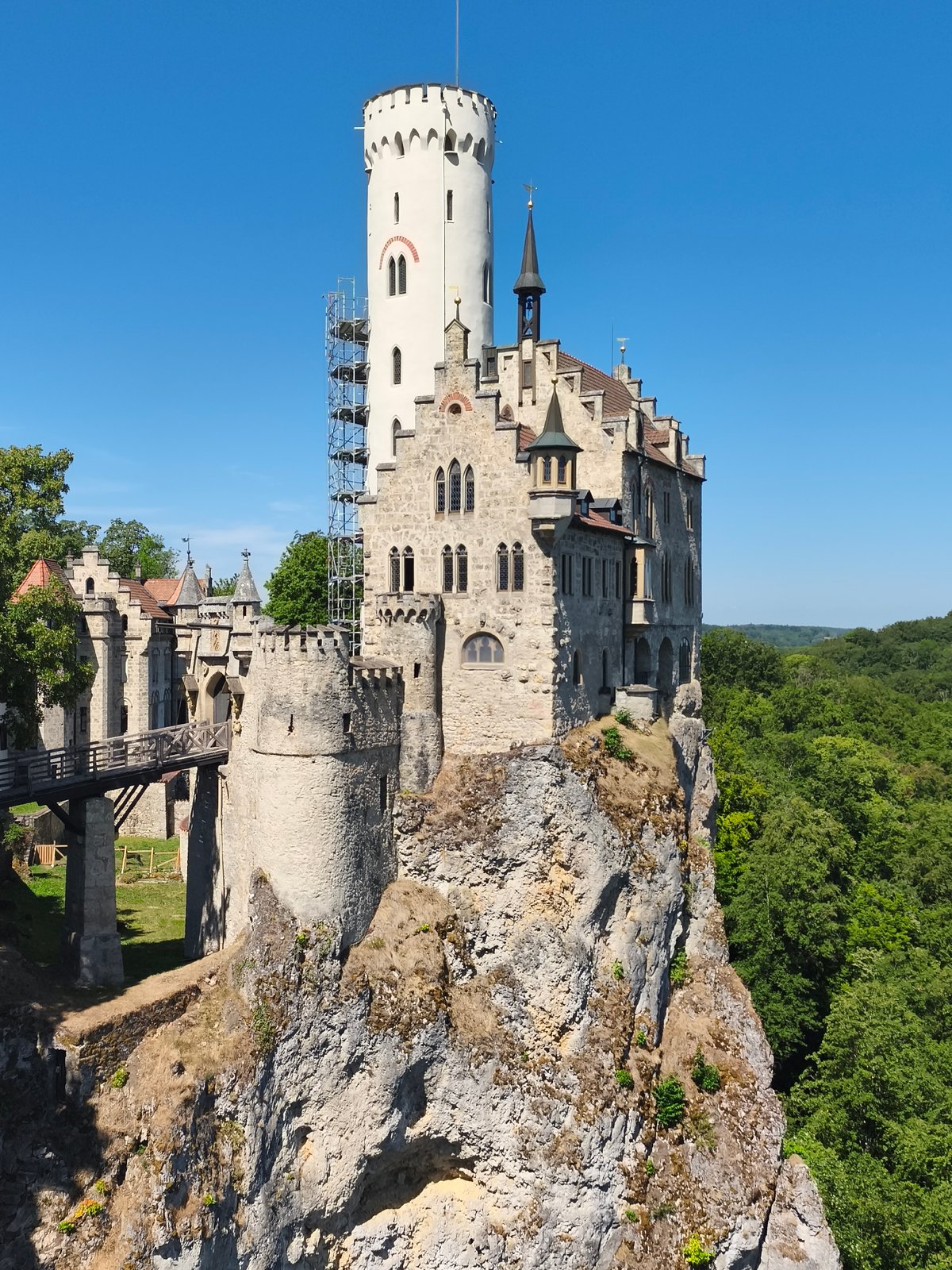 Lichtenstein Castle visit, cliff-top neo-Gothic landmark in Germany