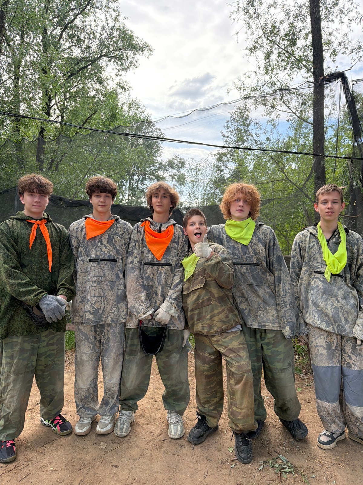 Young people gather for paintball activity in Chaikovsky, Russia
