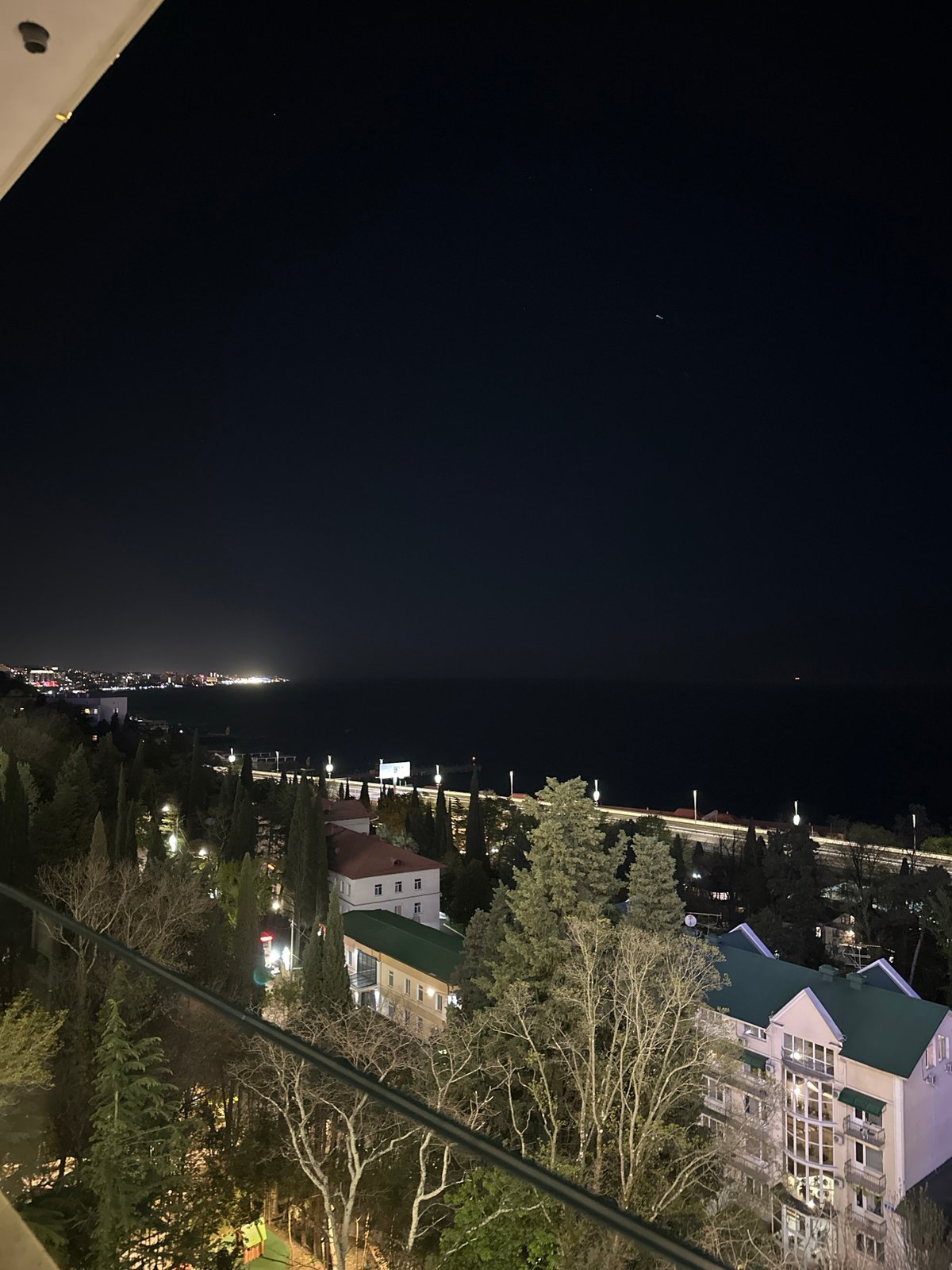 Evening scenes documented across Sochi coastal areas and parks