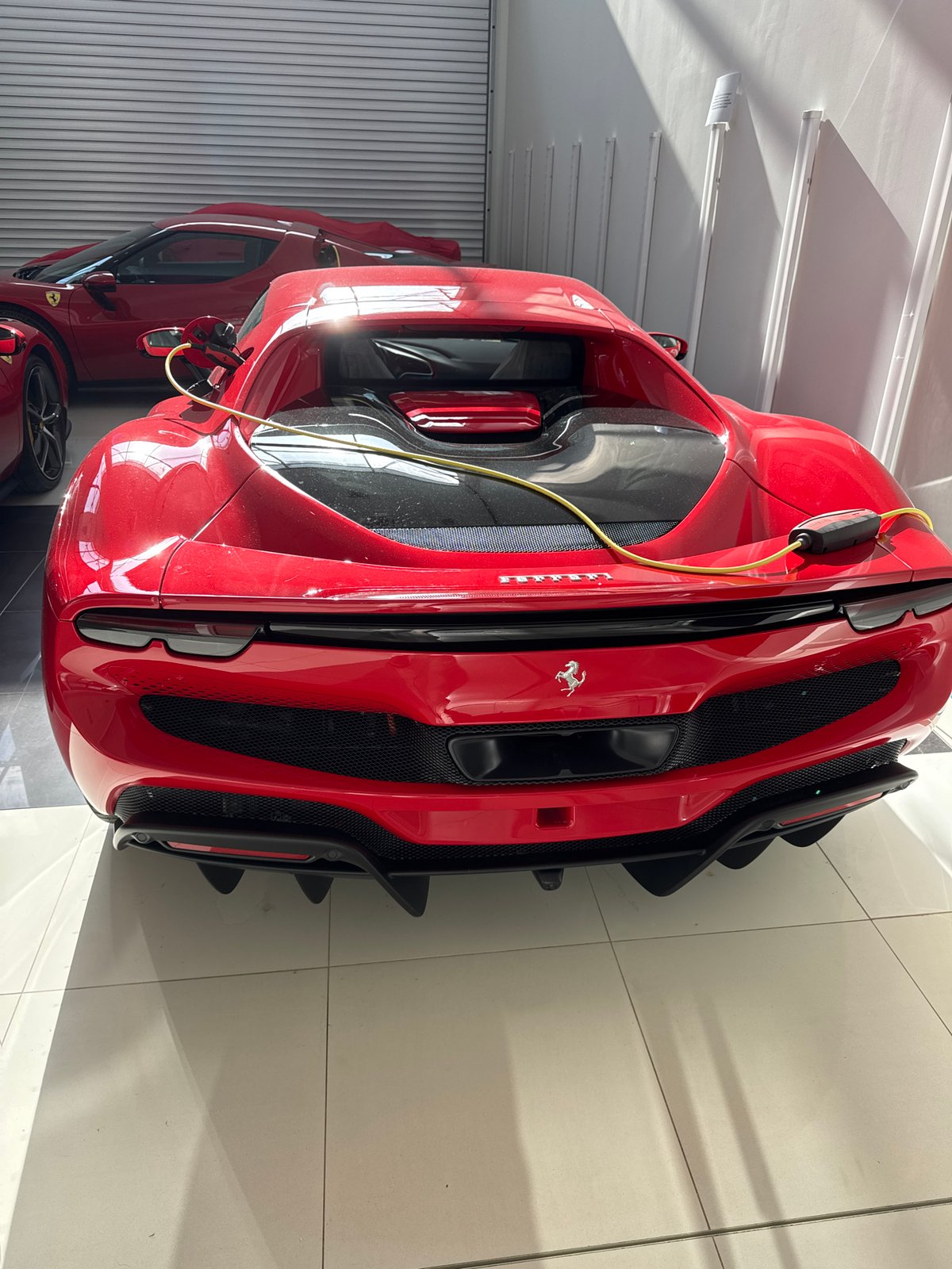 Red Ferrari LaFerrari spotted in Sofia showroom