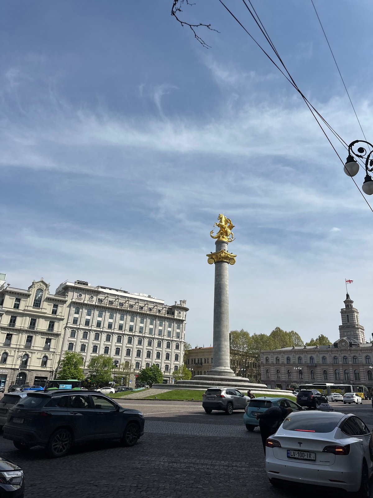 Tourist documents 12-minute walking tour through central Tbilisi landmarks