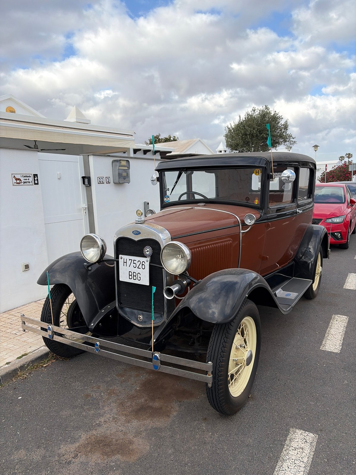 Vintage Ford Model A spotted on street in Tías, Spain