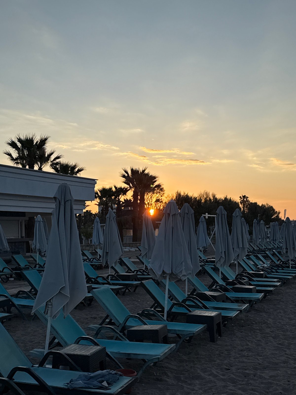 Woman captured at sunrise beach resort in Serik, Turkey