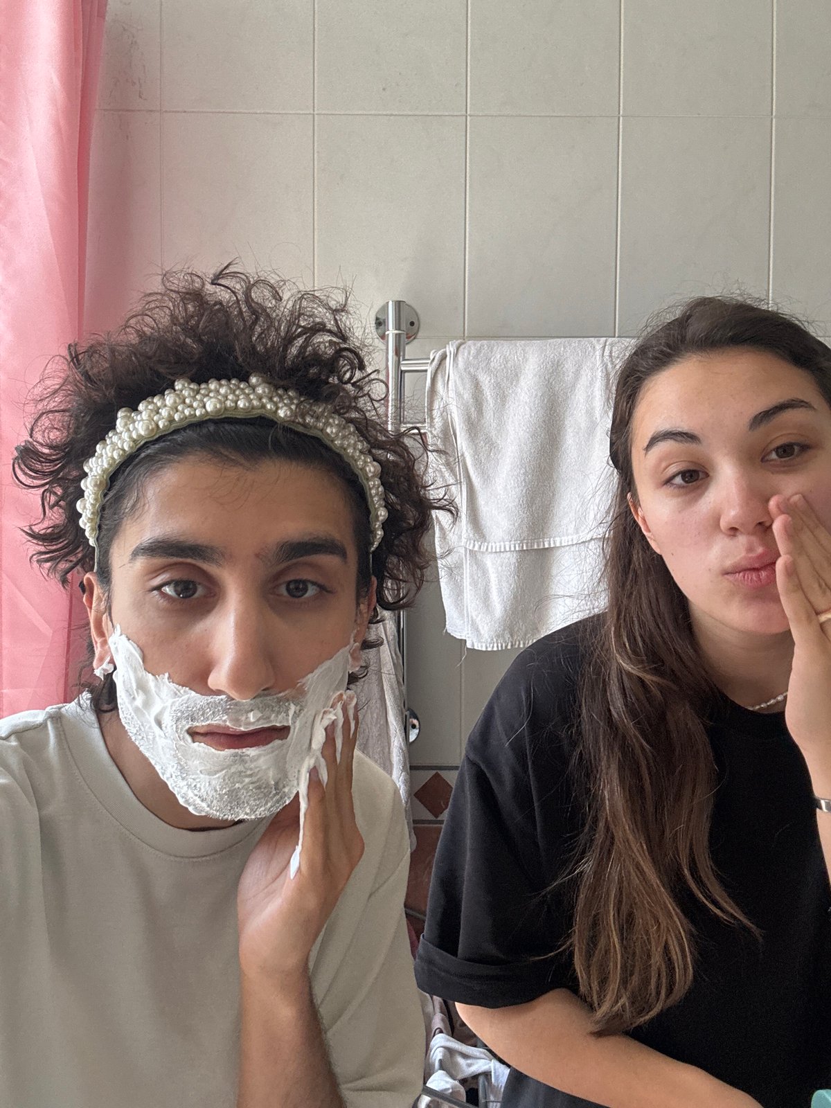 Morning skincare routine and Moscow skyscraper art documented
