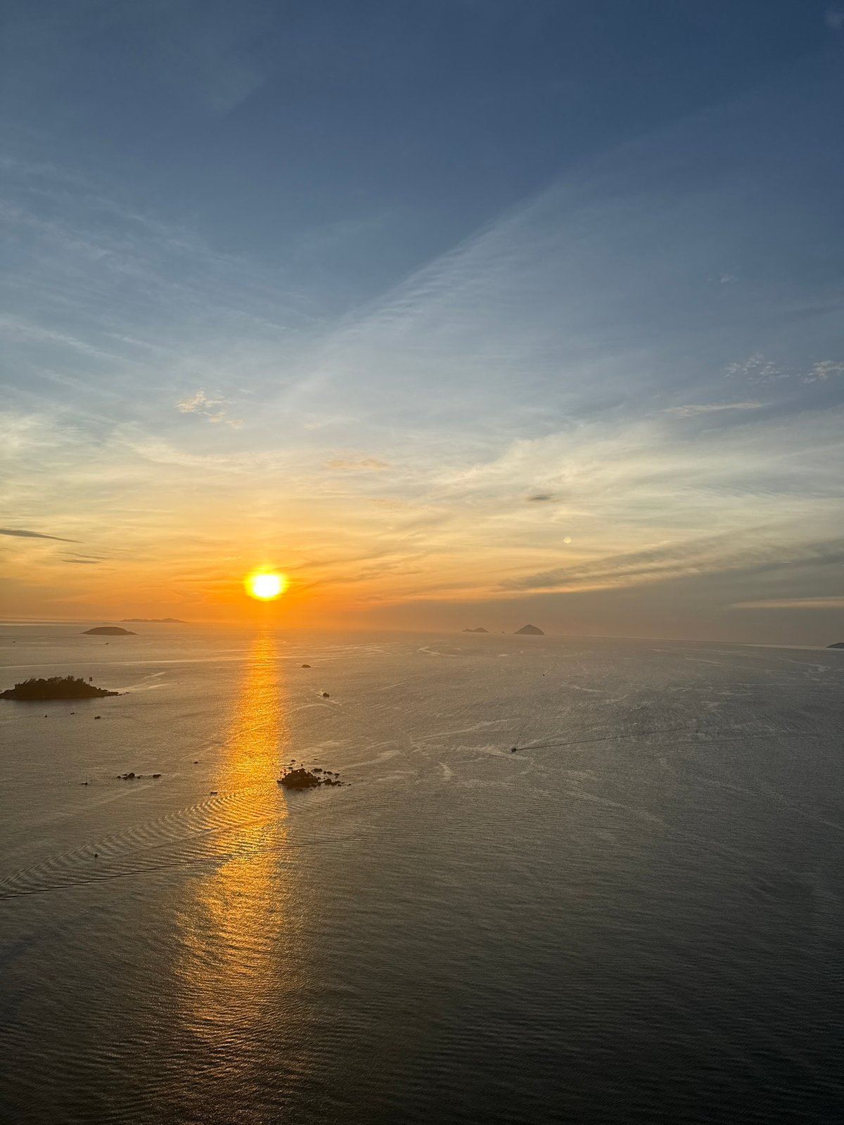 Golden sunset over the ocean, Nha Trang coastline