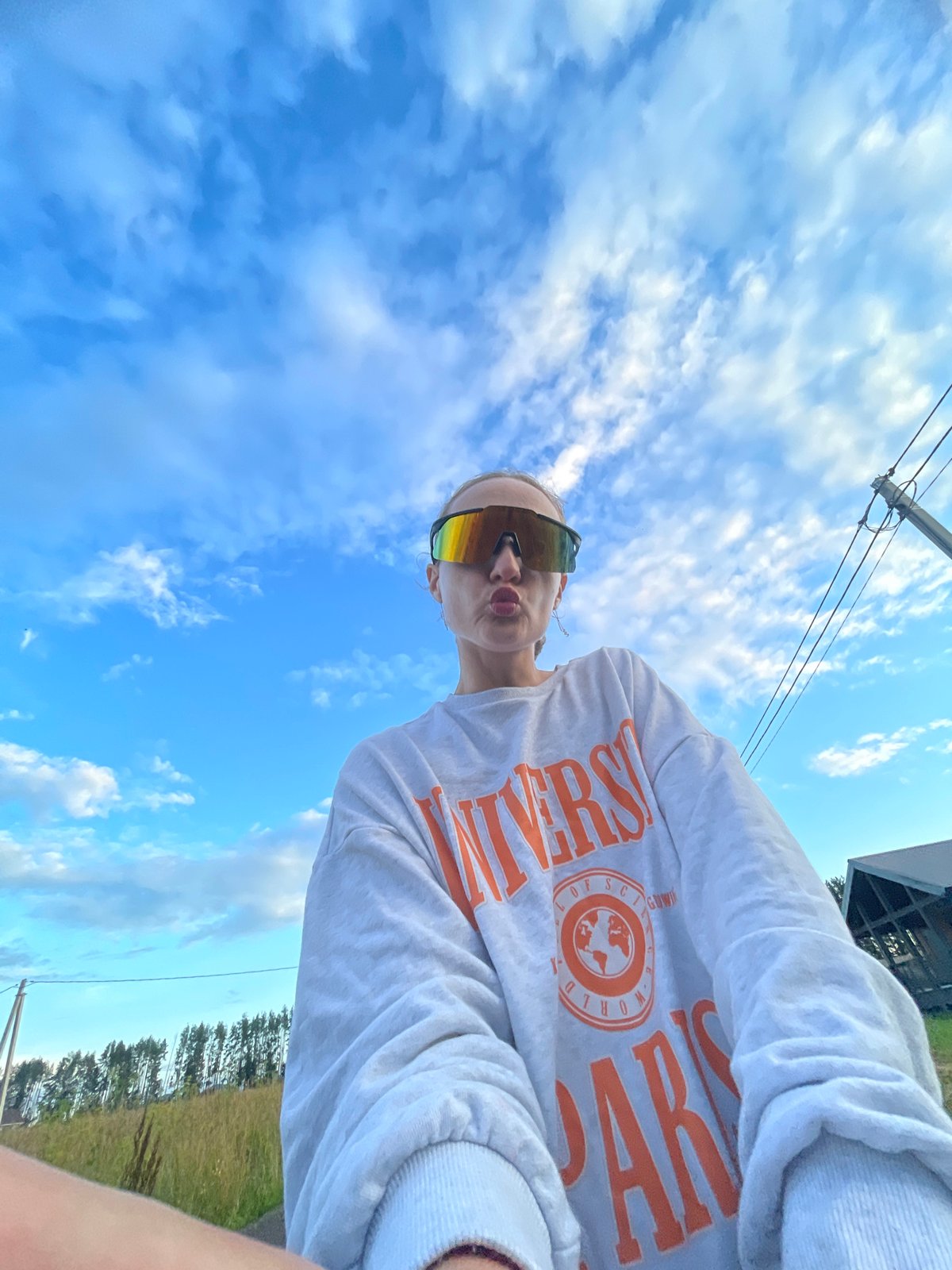 Afternoon stroller walk and selfie session in Podshivalovo, Russia