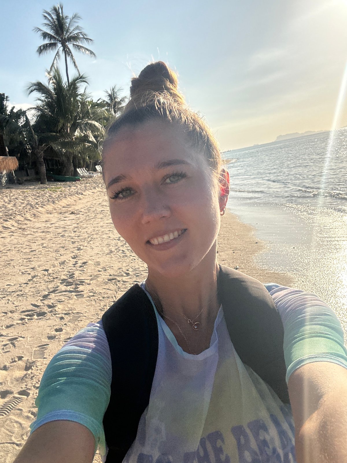 Sunny morning on a Ko Samui beach, July 2026