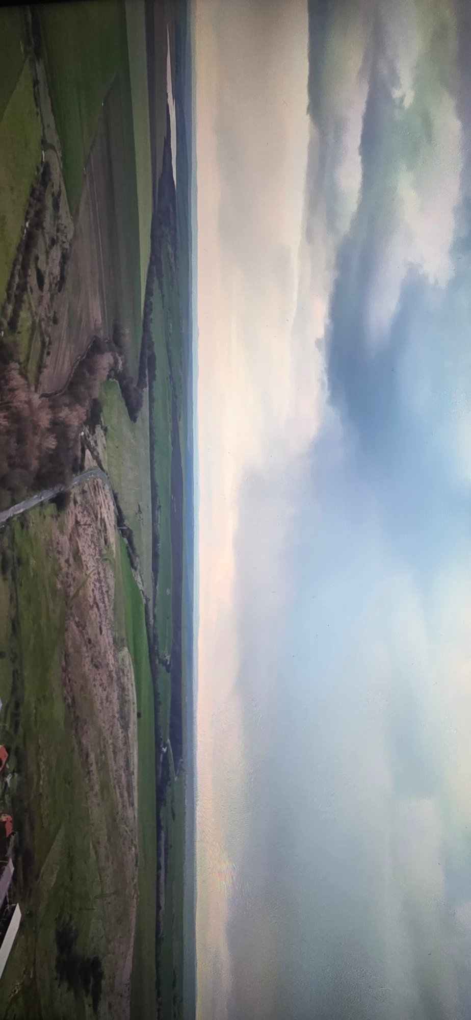 Aerial view captures rural Karnobat landscape under overcast skies