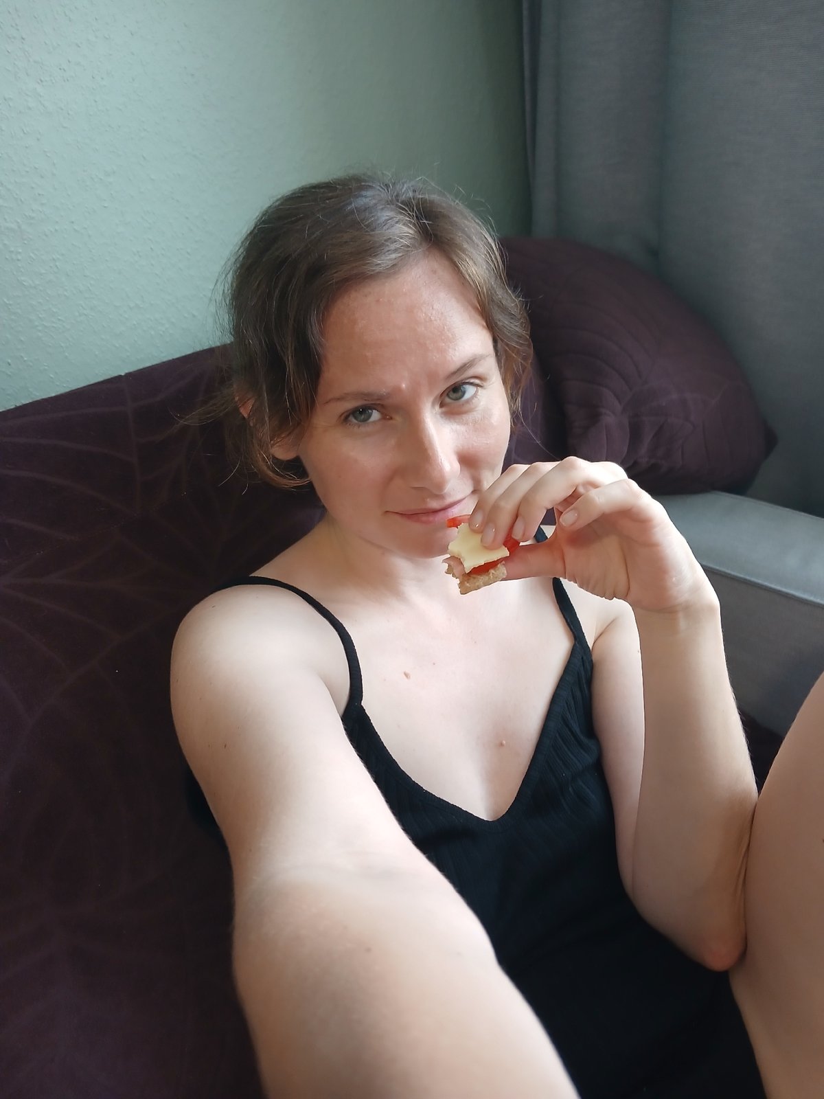 Casual afternoon snacking at home in Yekaterinburg