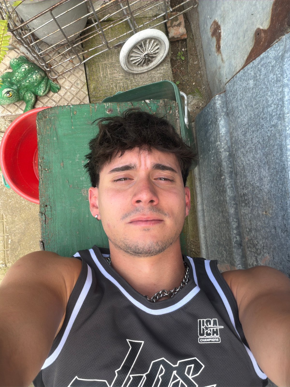 Young man documents casual day in Bulgarian village