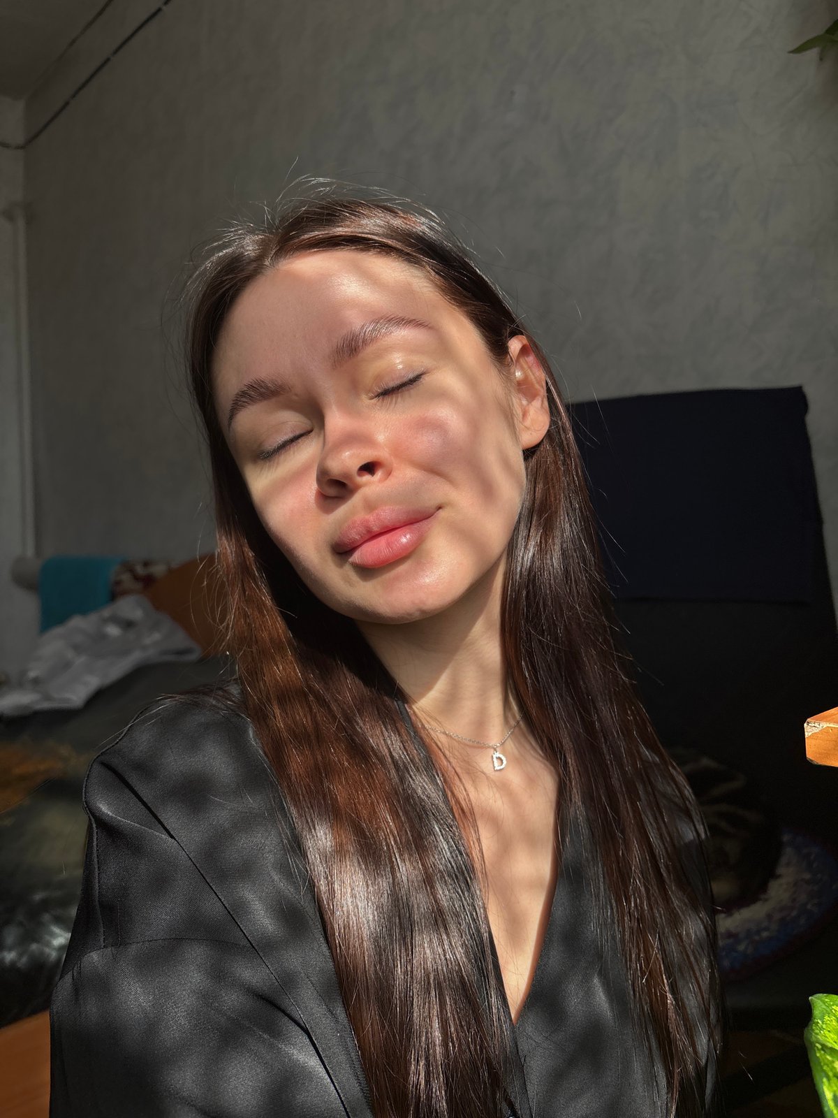 Woman photographed in casual moments in Dubrova, Russia
