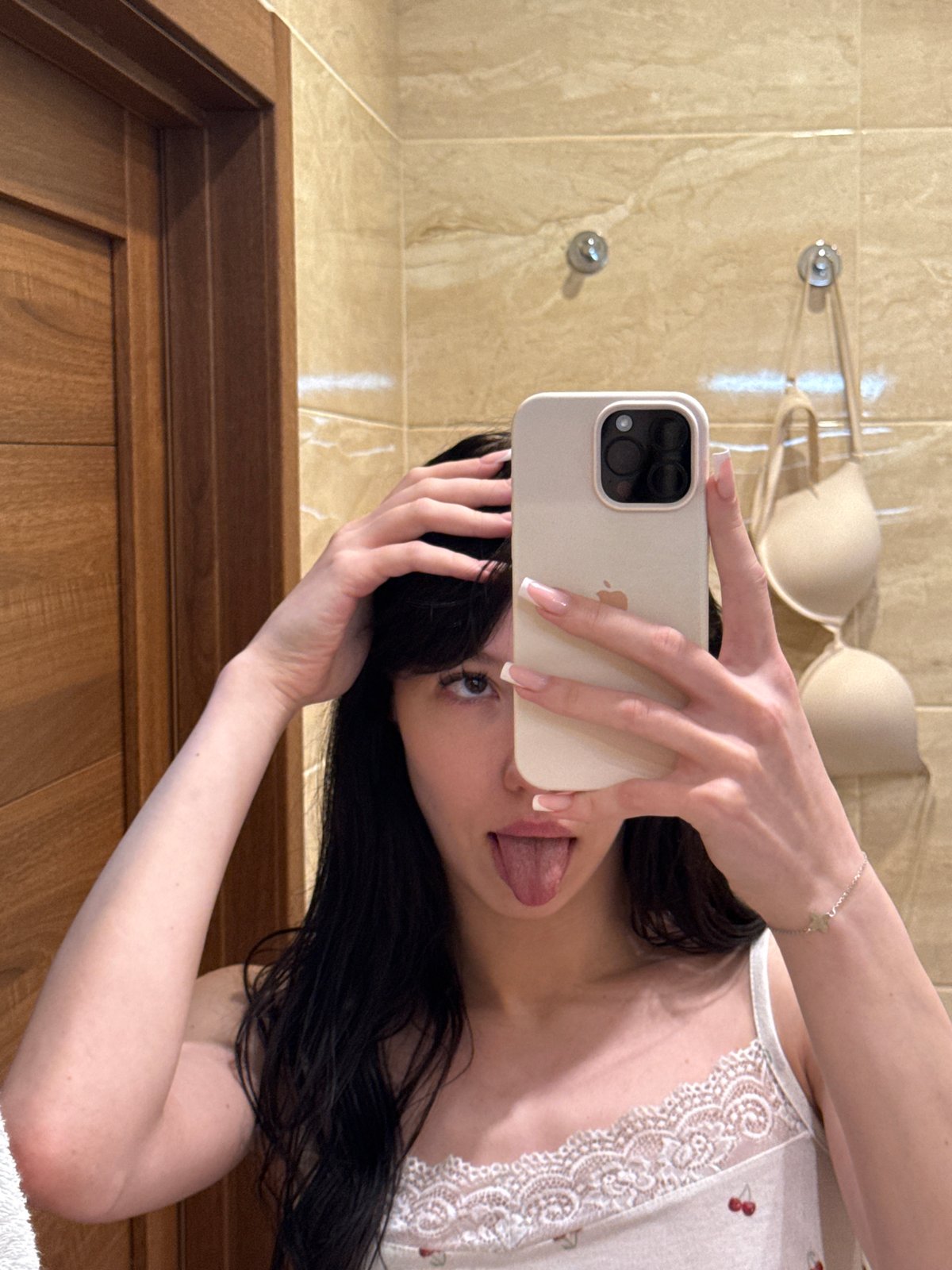 Bathroom mirror selfie session, multiple poses, Khimki