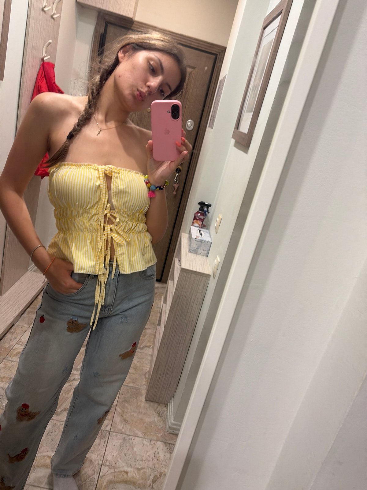 Woman documents evening with selfies across Burgas, Bulgaria