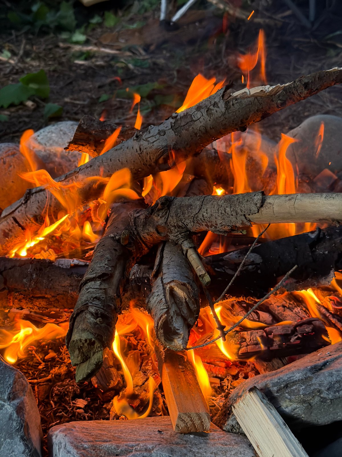 Campfire night and waterfall exploration at Snoqualmie Pass