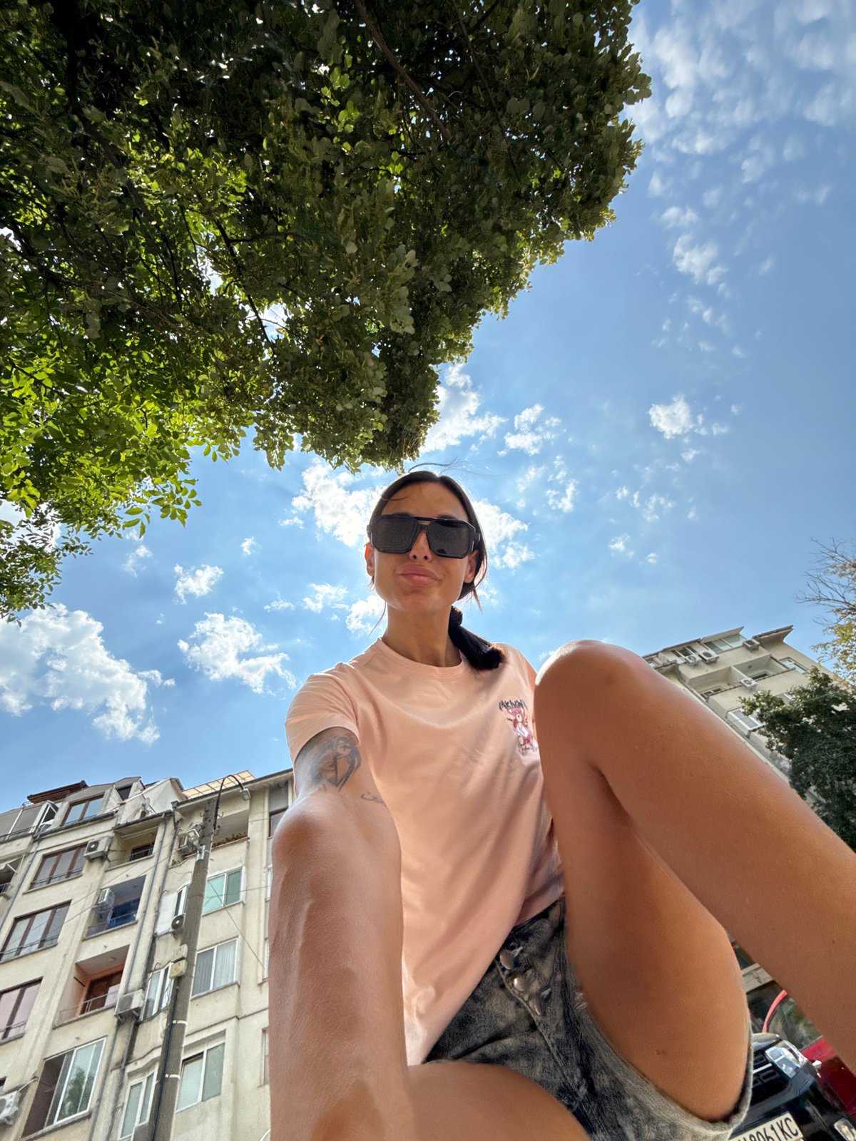 Summer morning in Pleven: selfies outside, downtime inside