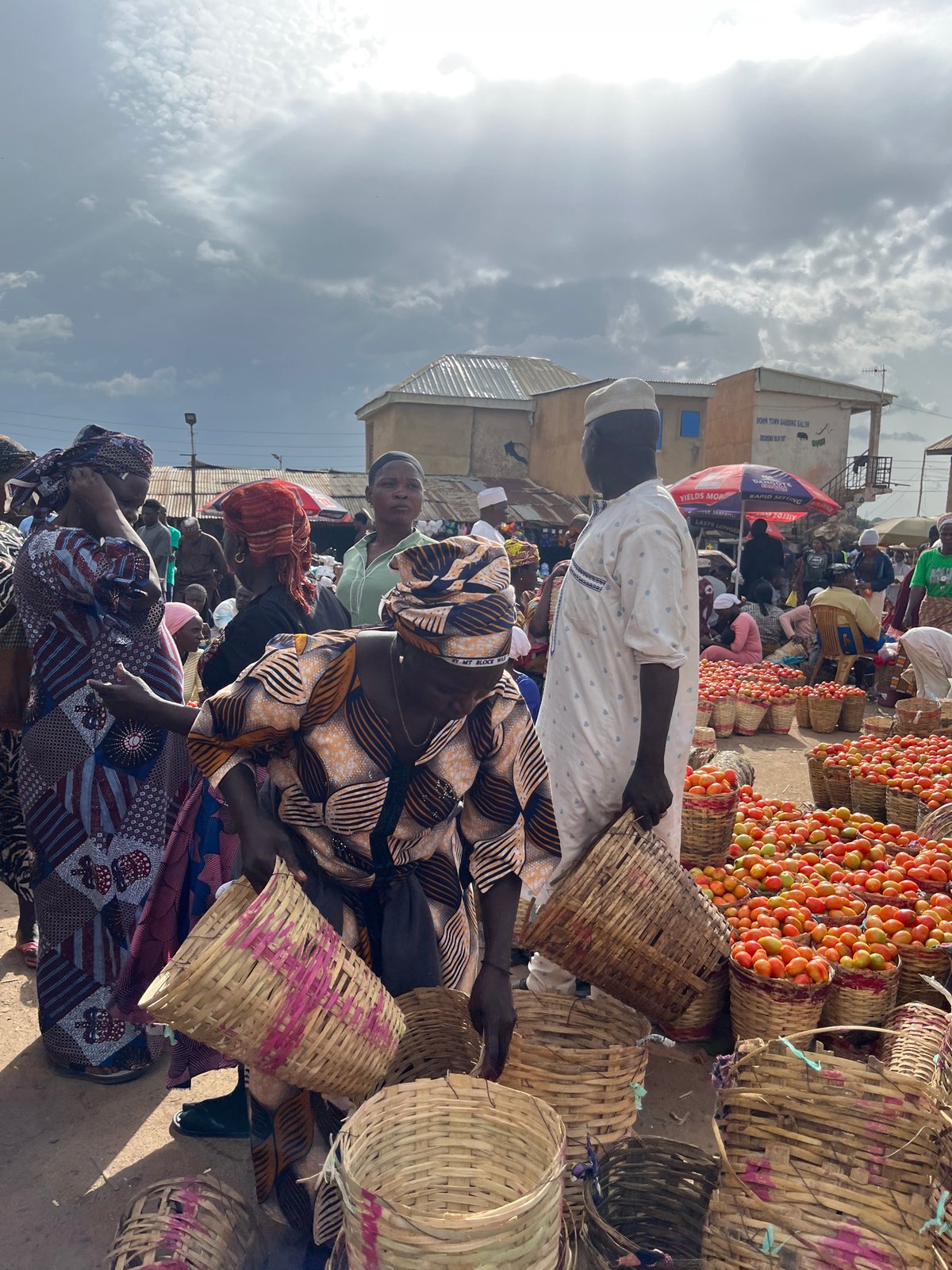 Busy produce market day in Rafin Par, Nigeria