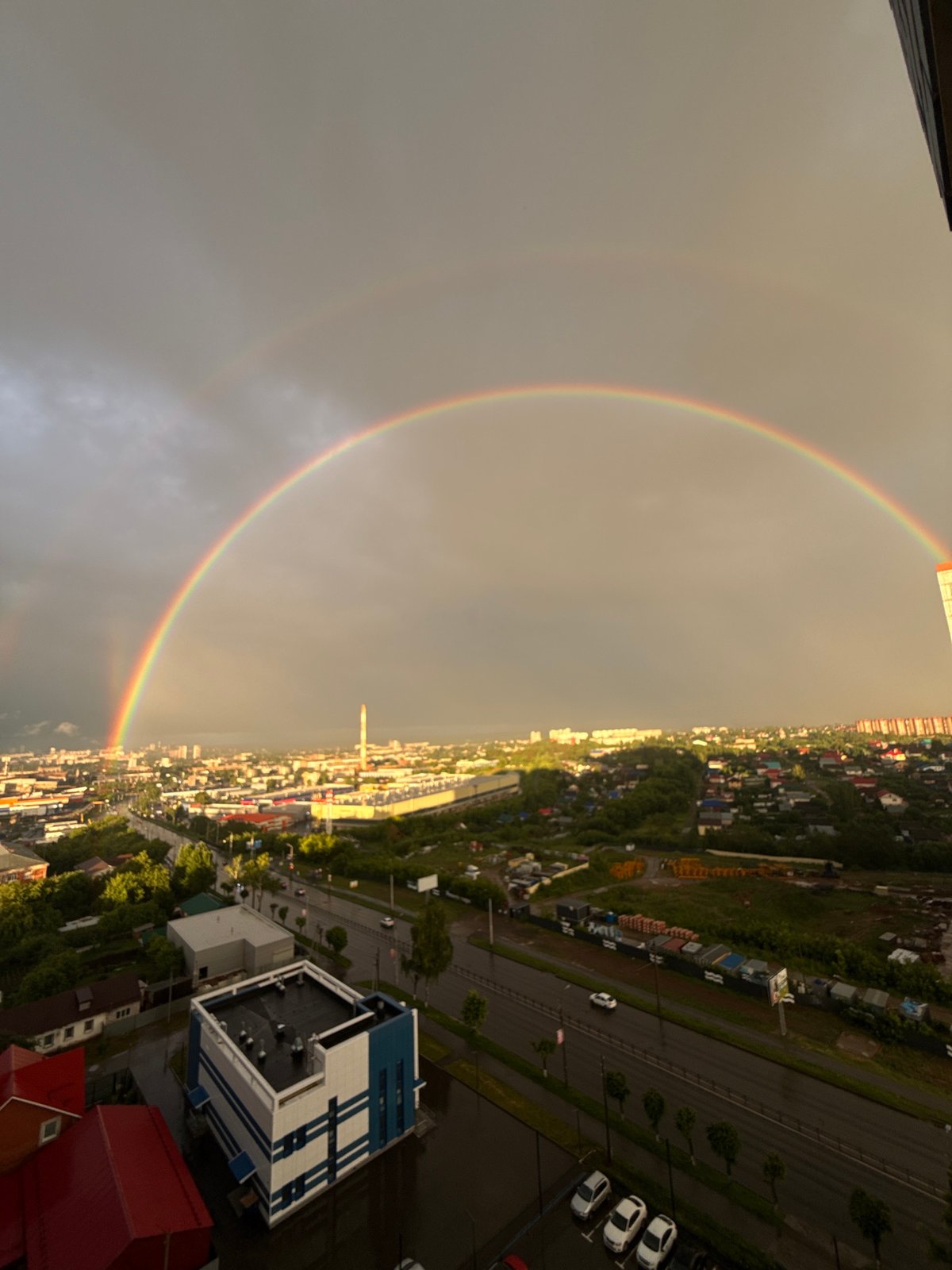 Double rainbow over Izhevsk after summer rain