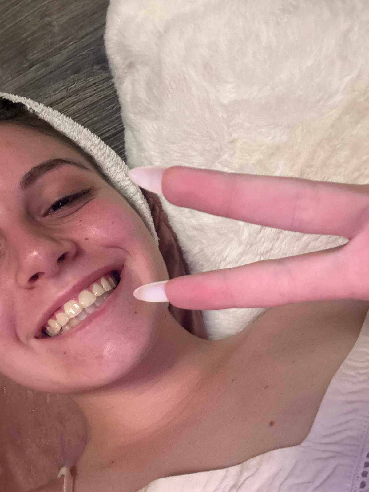 Young woman photographed in relaxed indoor setting in Bulgarovo