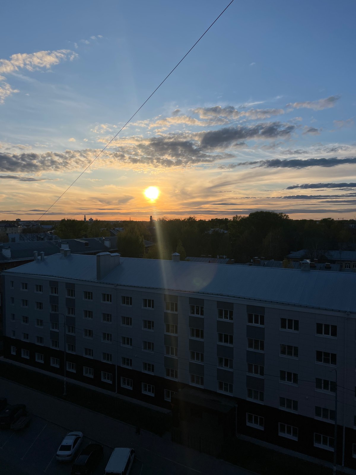 Evening sunset documented from Vologda apartment building