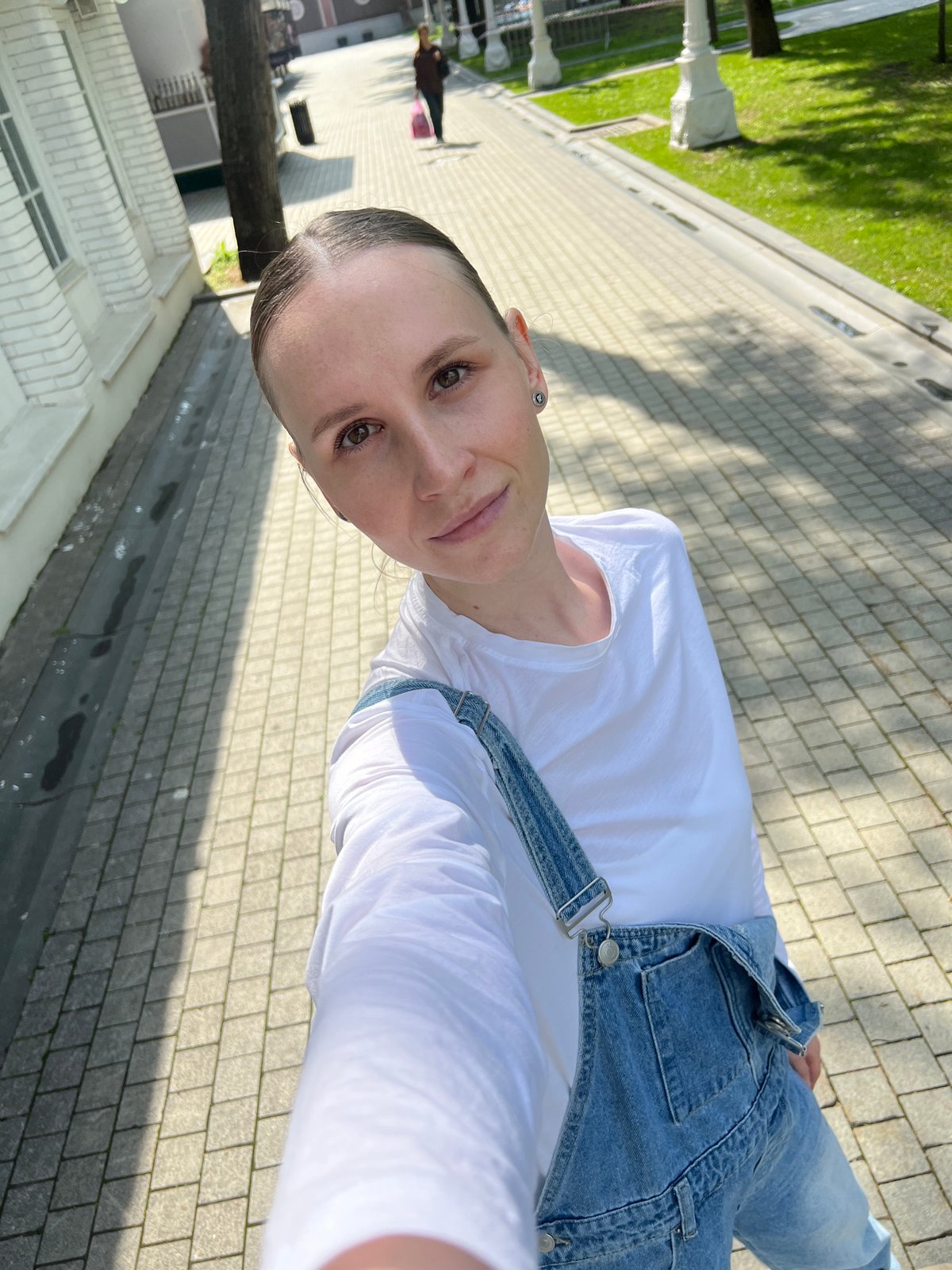 Woman and toddler spend morning at Moscow playground