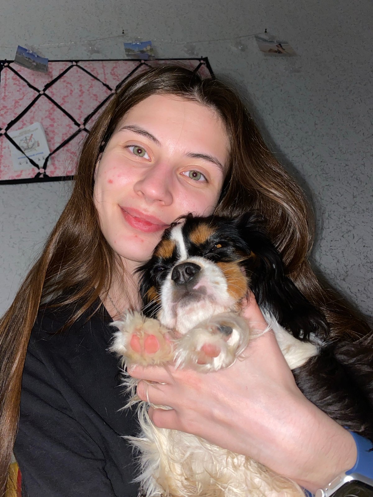 Woman and dog share intimate moments in Votkinsk home