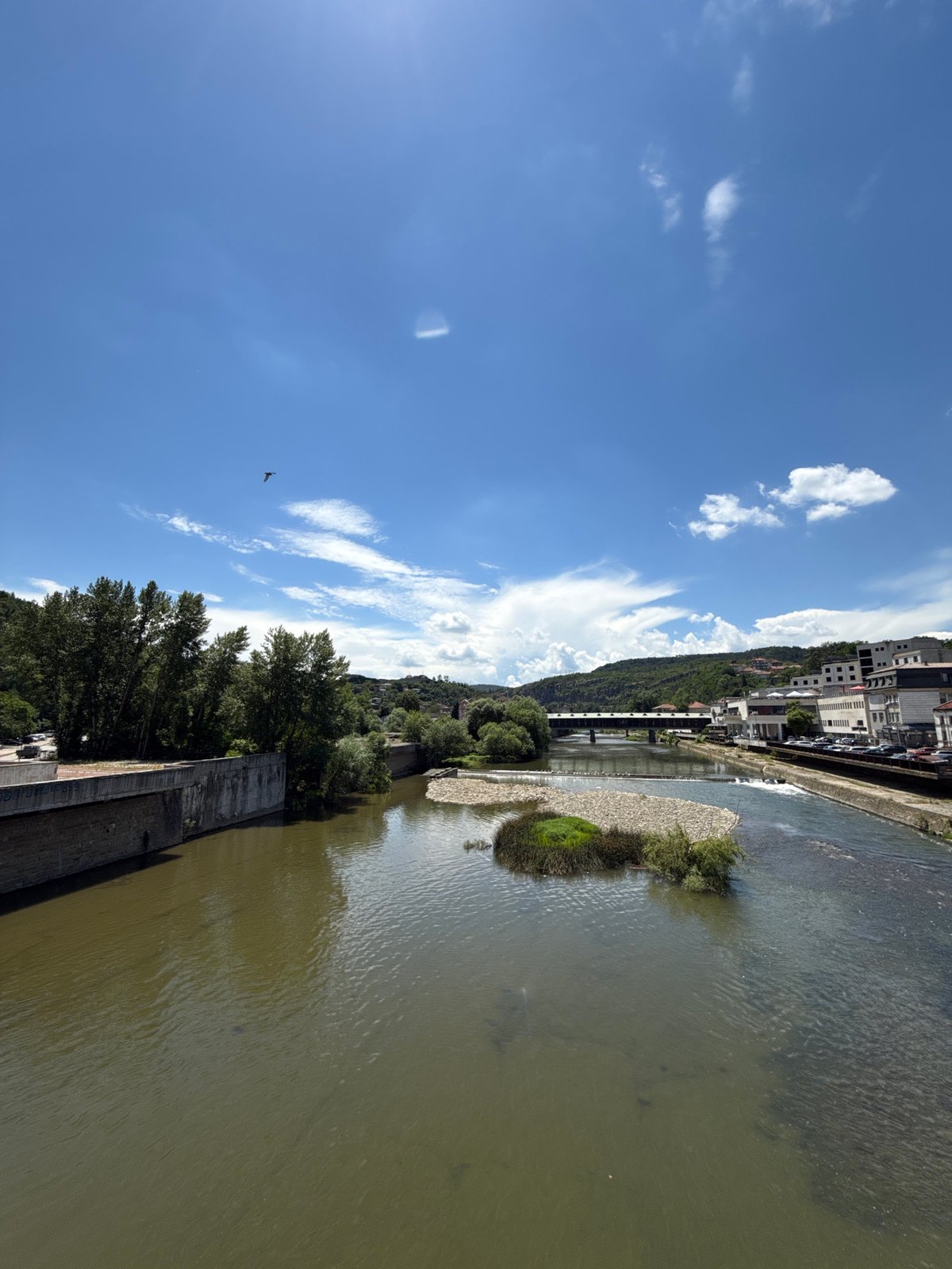 Street and river scenes along Lovech's Osam waterfront