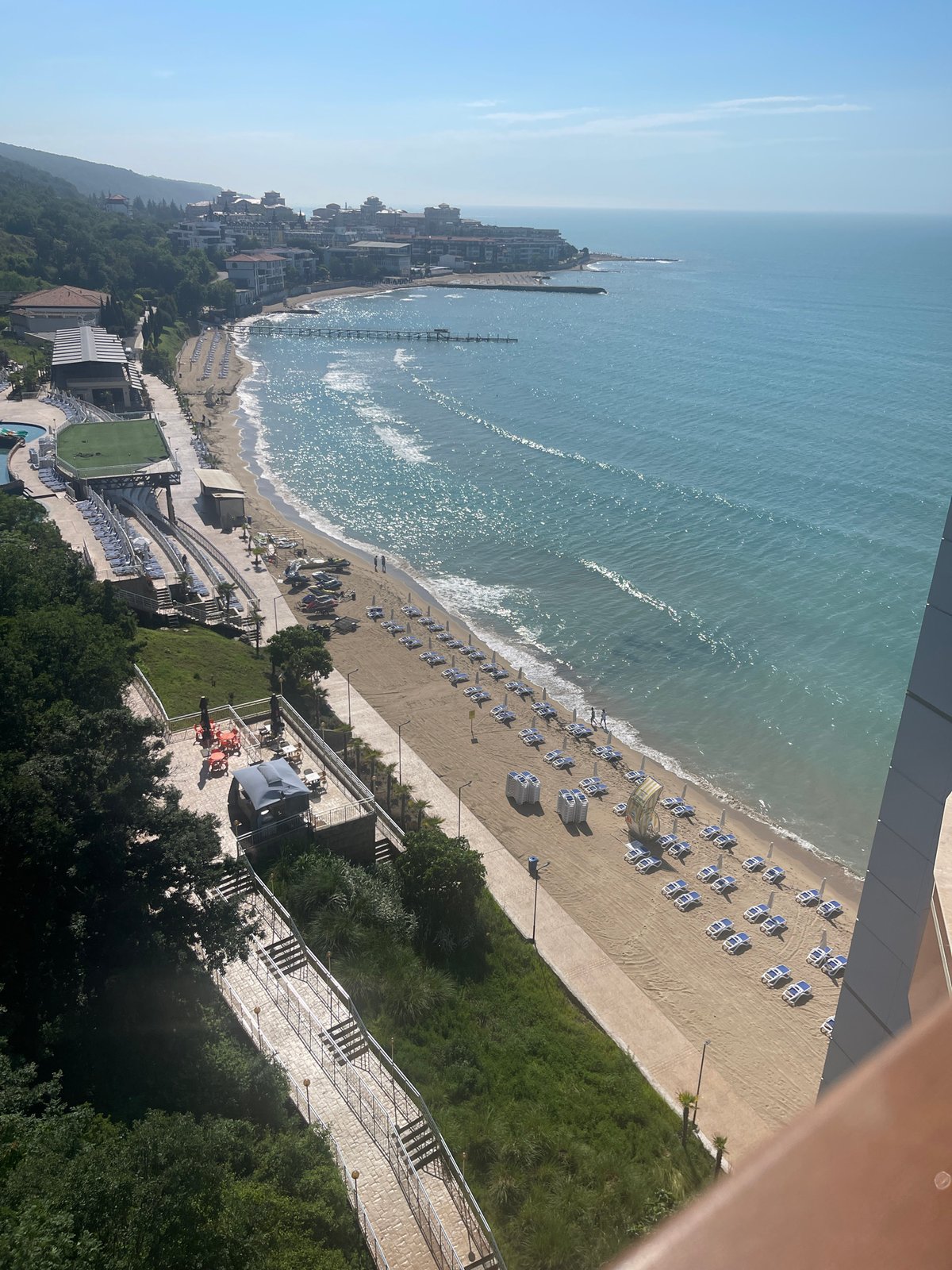 Clear morning view captured of Sveti Vlas resort coastline