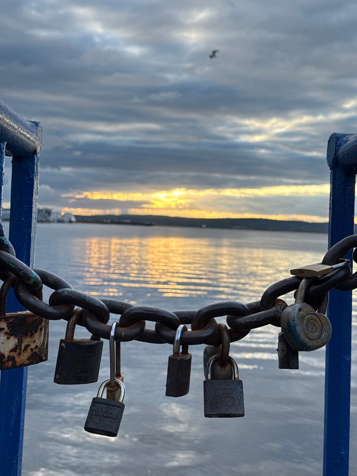 Sunset evening along the Kama River waterfront in Chaikovsky