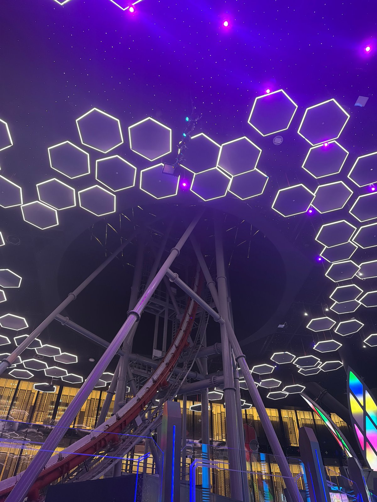 Inside IMG Worlds of Adventure's indoor roller coaster, Doha
