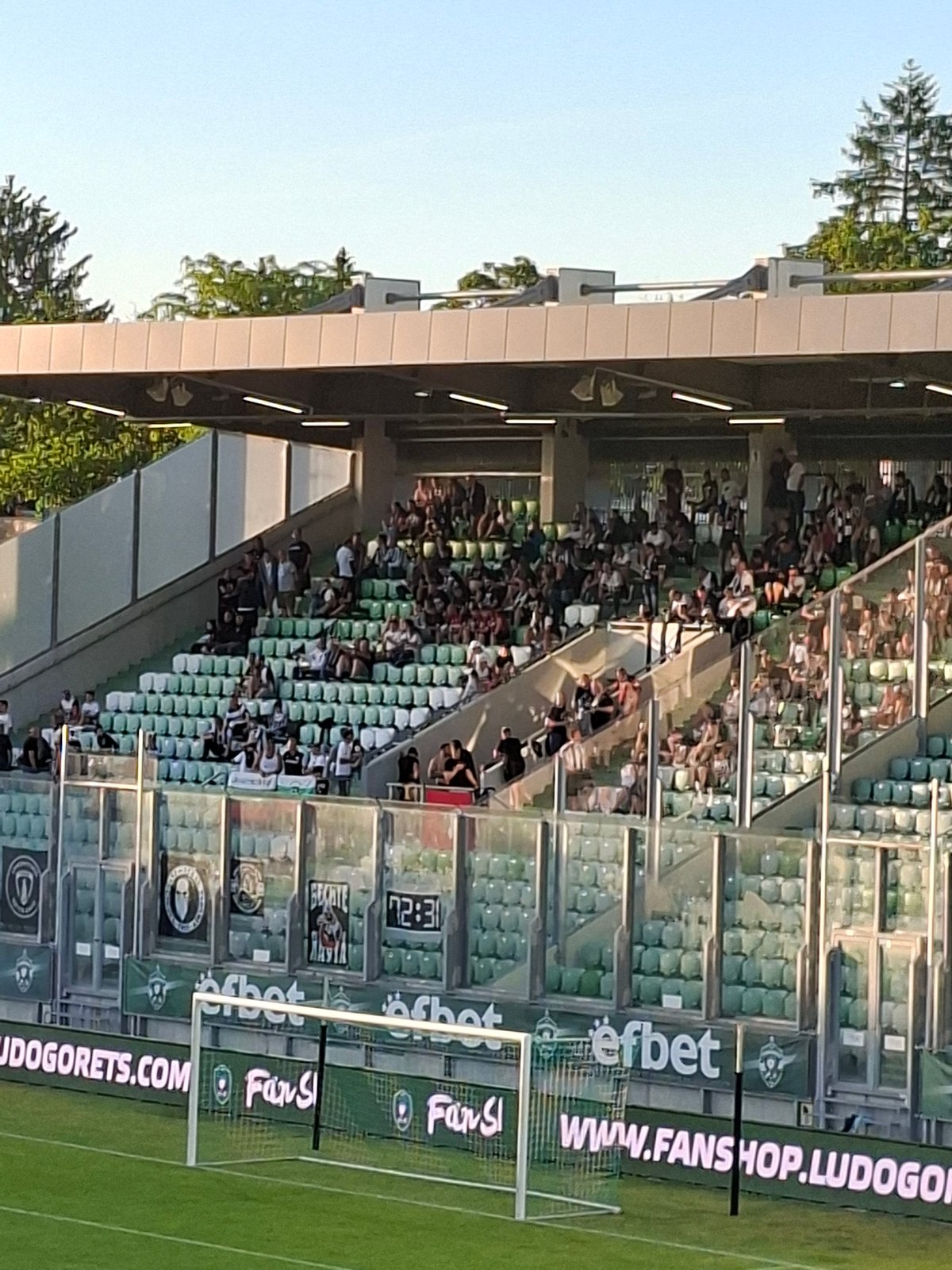 Football crowd fills stadium stands in Razgrad, Bulgaria