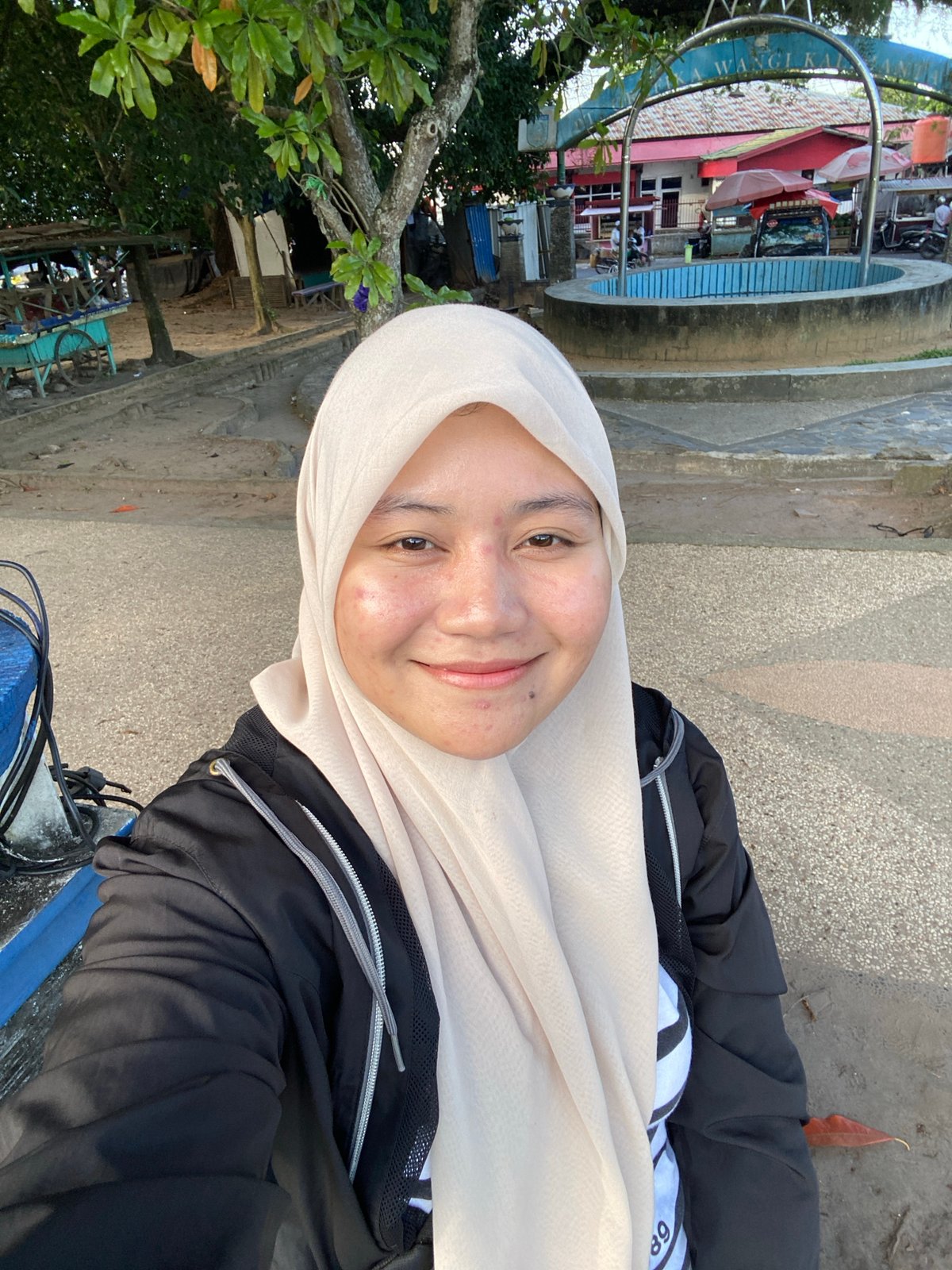 Morning at Martapura's city park, landmarks and all