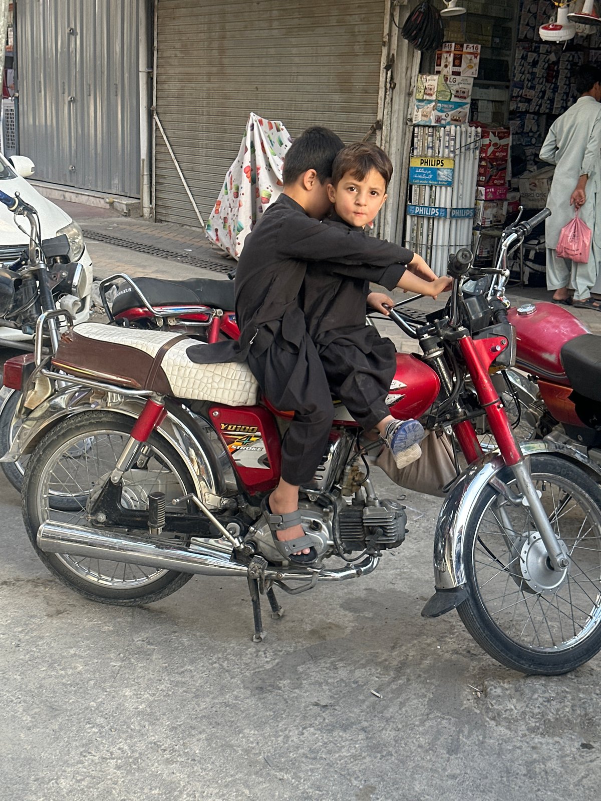 Everyday street life on motorcycles in Quetta city